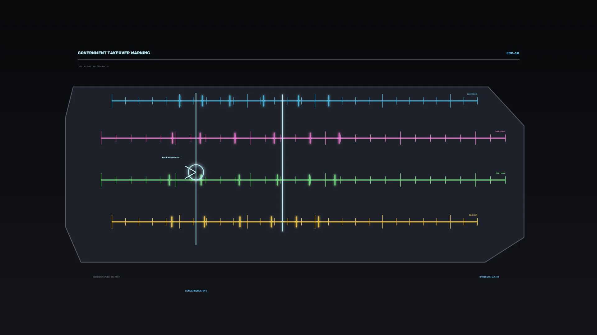 Multicolor technical timeline interface on dark ground — free 3840x2160 4K wallpaper image