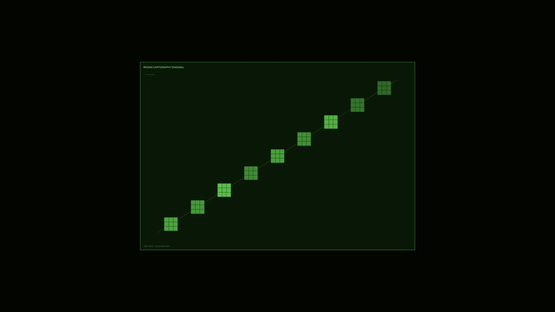 Green diagonal grid map on a black field — free 3840x2160 4K wallpaper image