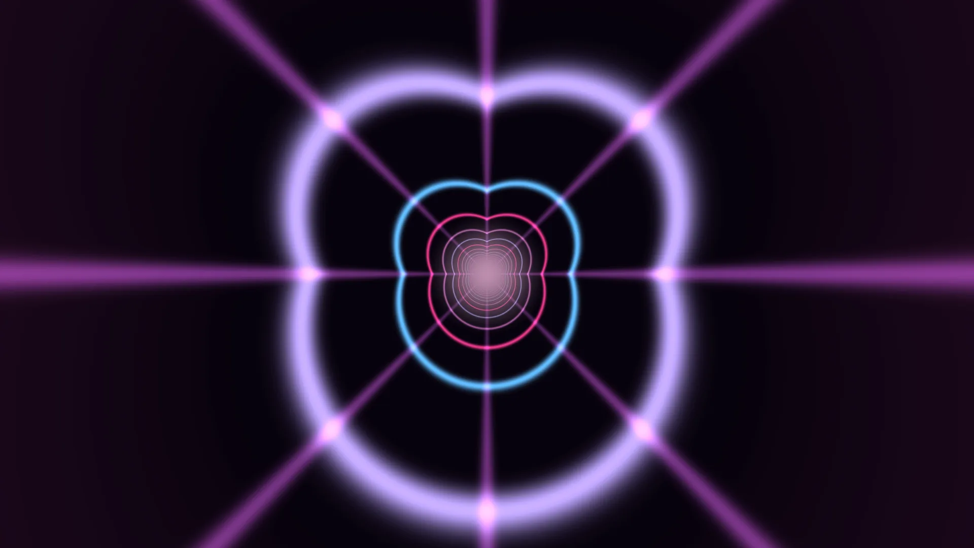 Neon concentric rings with radial grid geometry — free 3840x2160 4K wallpaper image