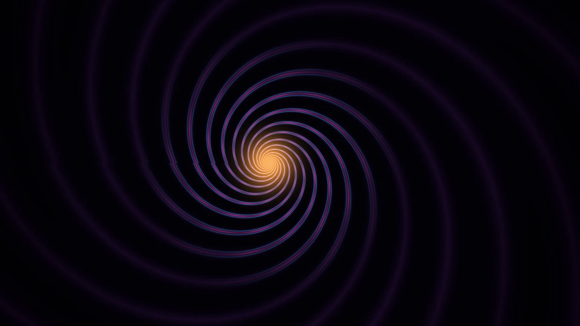 Neon spiral rings on a black field — free 3840x2160 4K wallpaper image