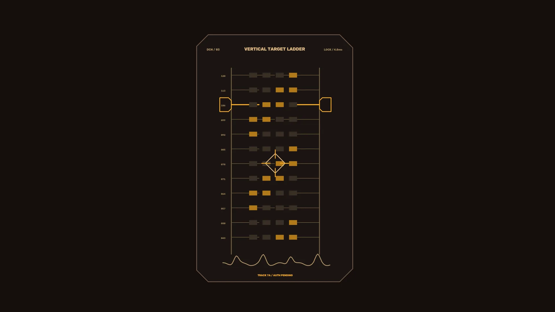 Vertical target ladder in amber technical lines — free 3840x2160 4K wallpaper image