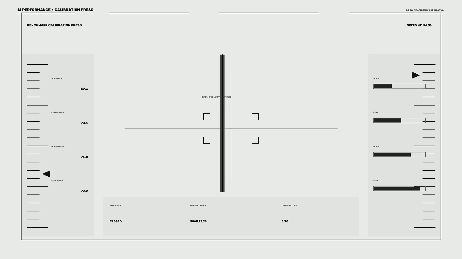 Monochrome Benchmark Calibration Interface — free 3840x2160 4K wallpaper image