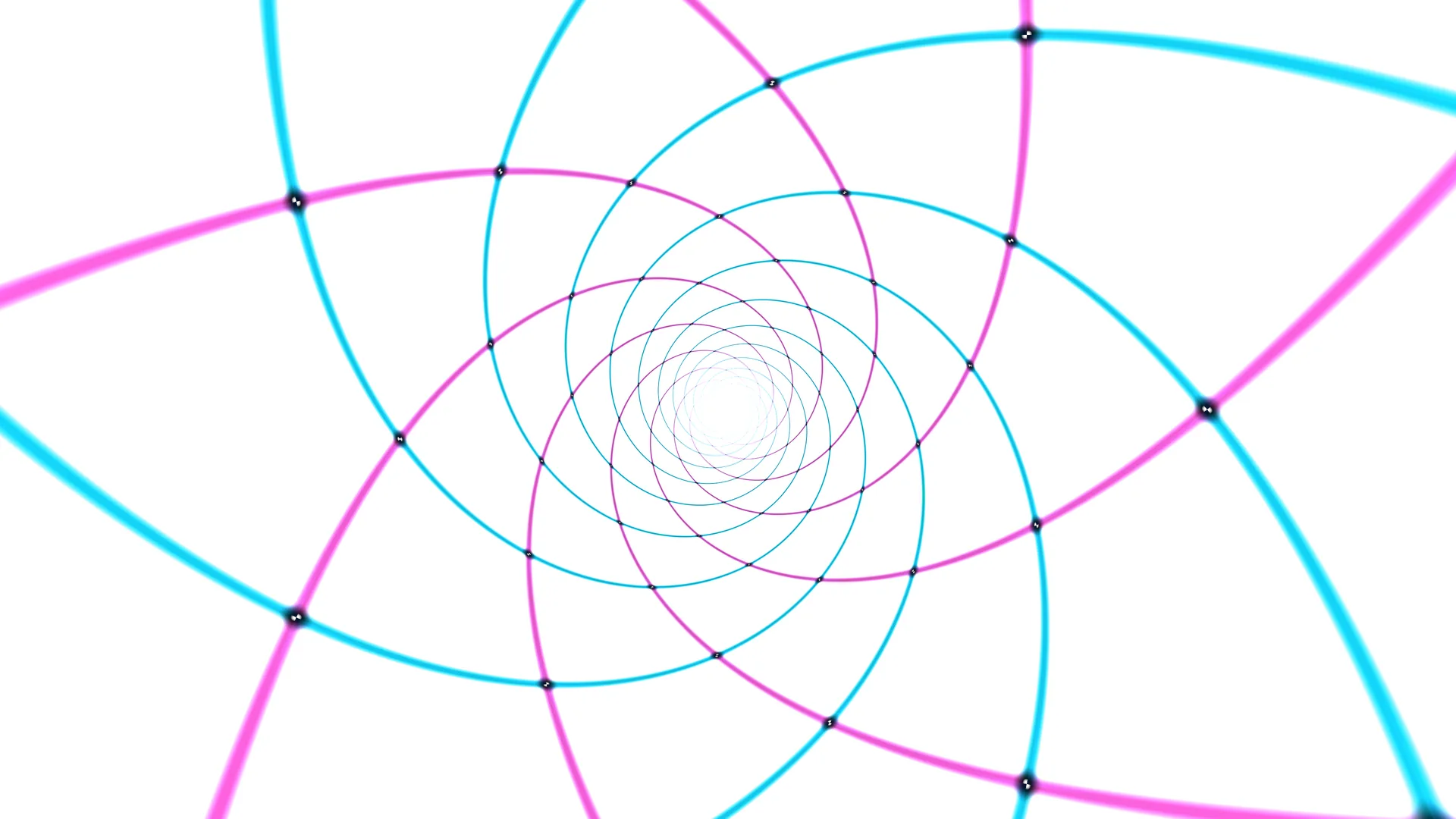 Cyan and magenta orbital ring geometry — free 3840x2160 4K wallpaper image