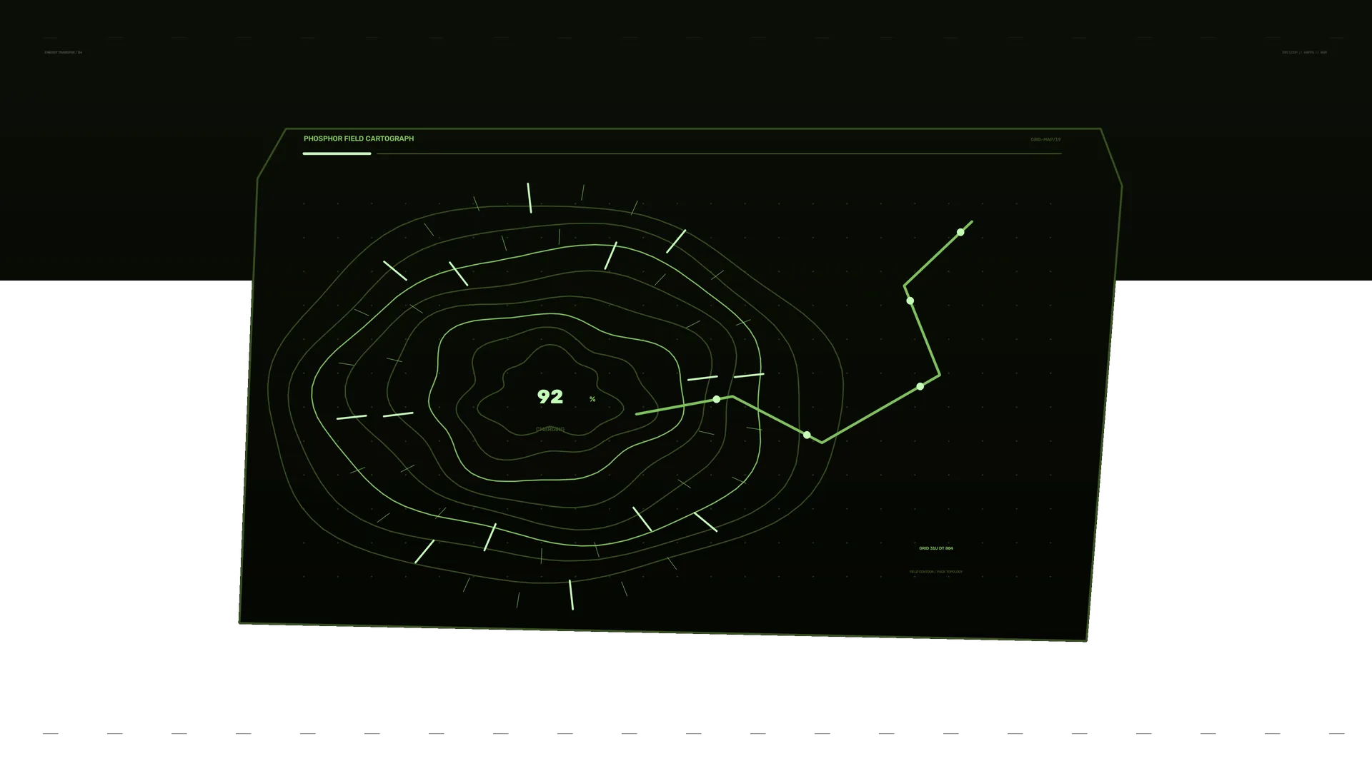 Phosphor contour map with plotted signal path — free 3840x2160 4K wallpaper image
