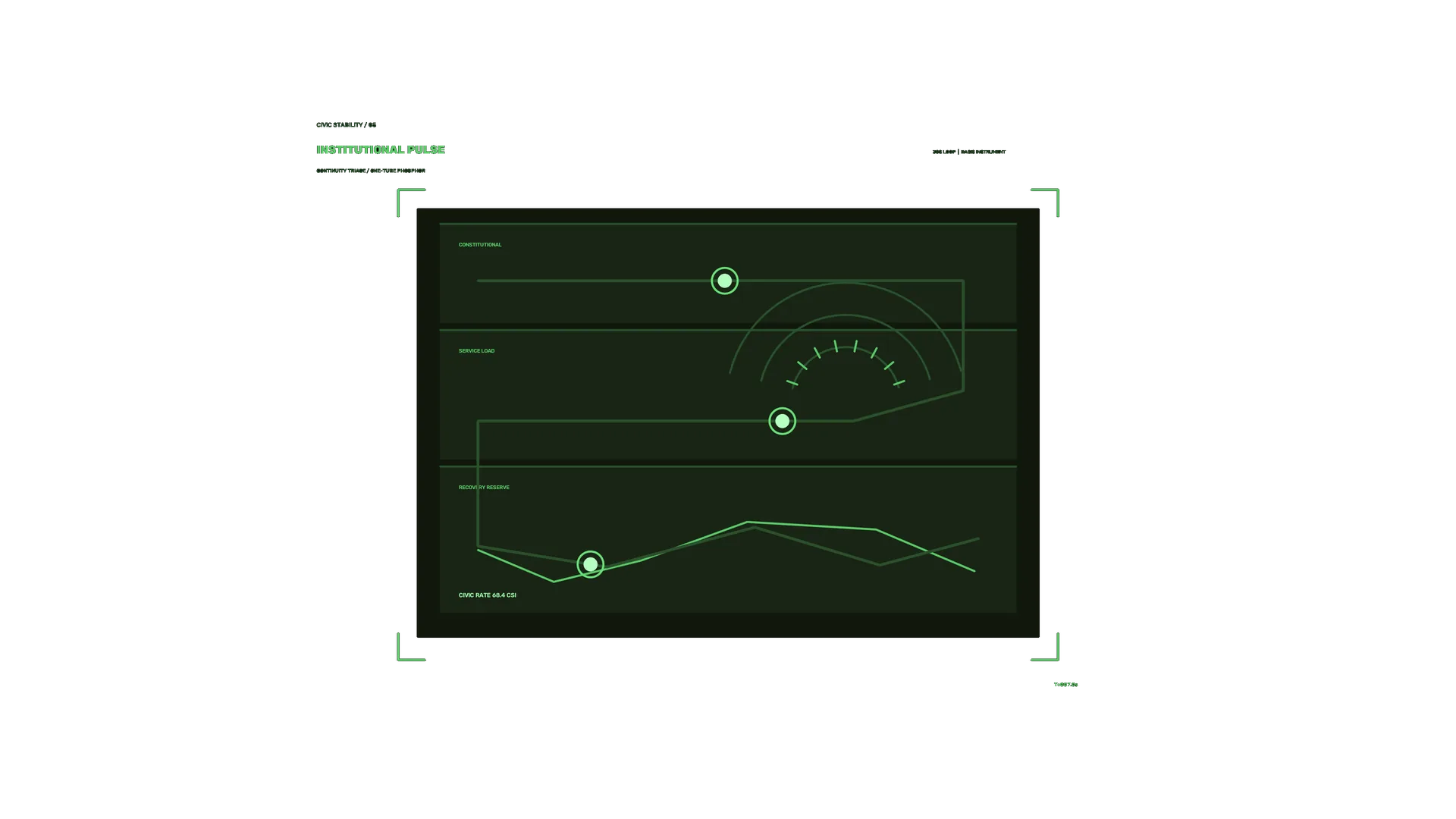 Green institutional pulse interface diagram — free 3840x2160 4K wallpaper image