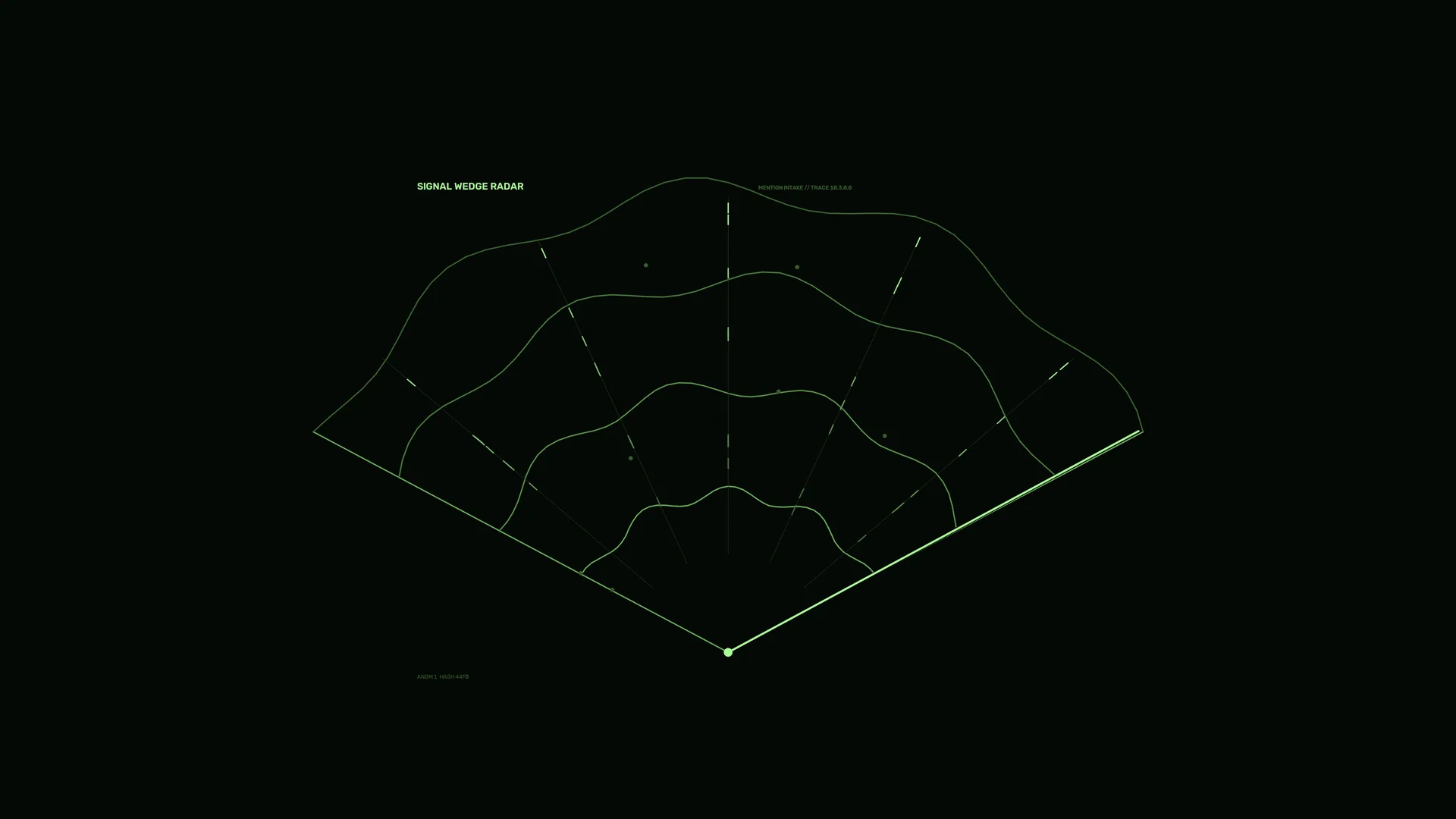 Green radar contour grid on a black field — free 3840x2160 4K wallpaper image