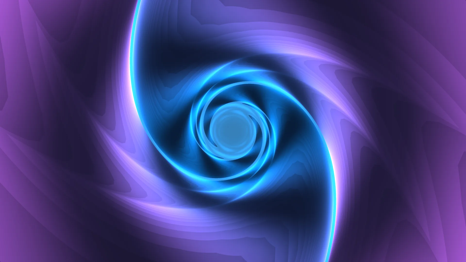 Electric blue spiral with violet orbital bands — free 3840x2160 4K wallpaper image