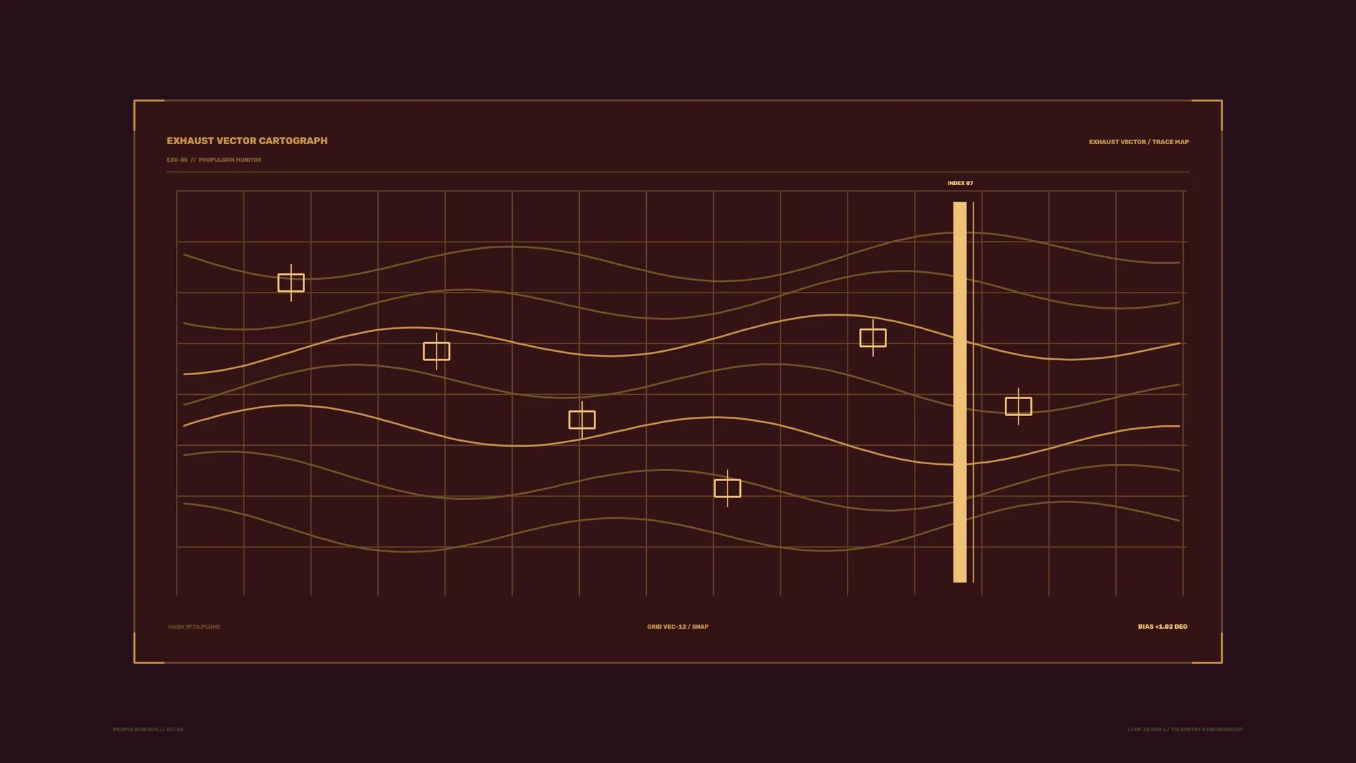 Amber wave grid on a dark burgundy field — free 3840x2160 4K wallpaper image