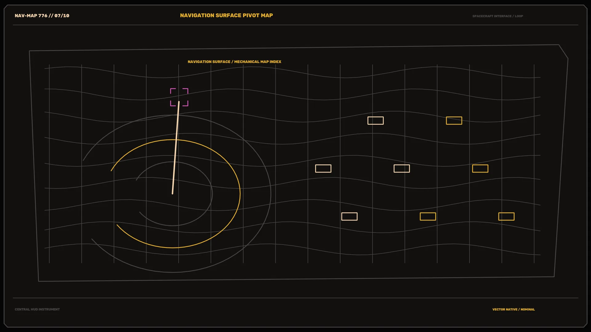 Dark navigation grid with orbital vector geometry — free 3840x2160 4K wallpaper image