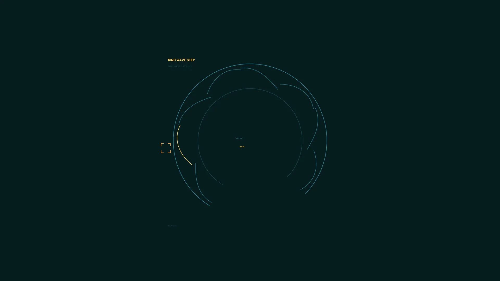 Concentric blue ring interface on dark teal — free 3840x2160 4K wallpaper image