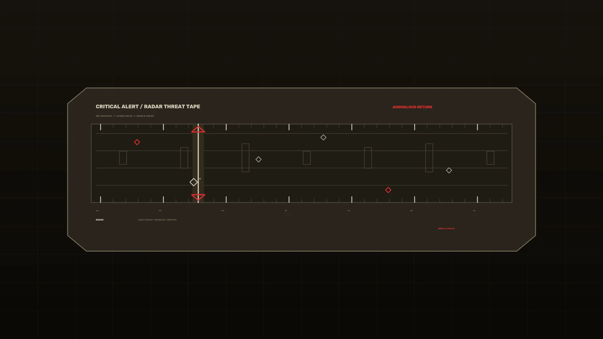 Dark radar threat display with red markers — free 3840x2160 4K wallpaper image