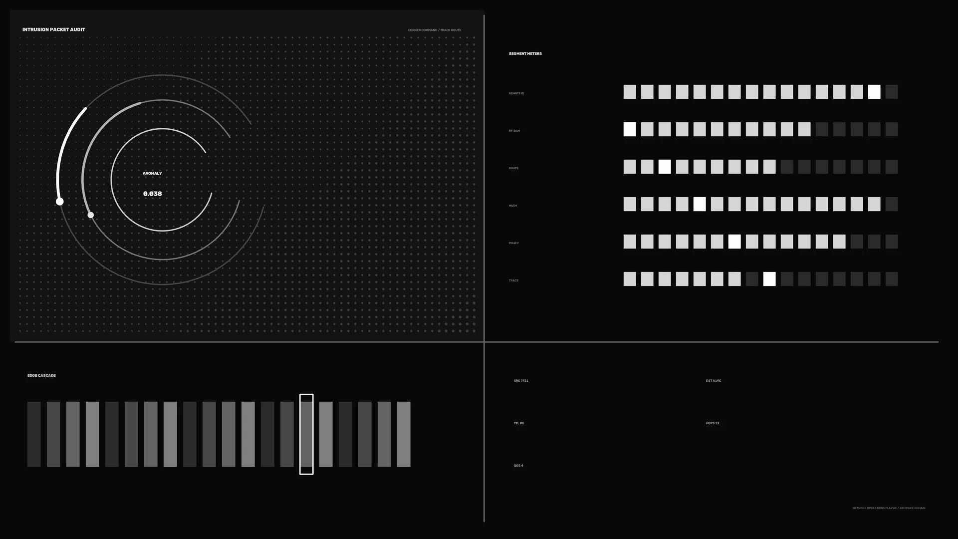 Monochrome Intrusion Audit Interface Diagram — free 3840x2160 4K wallpaper image