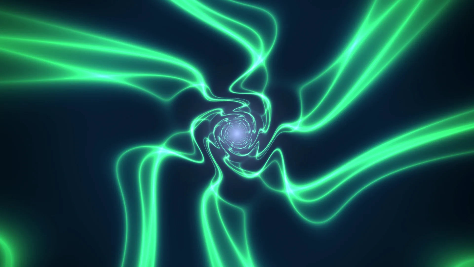 Neon green vortex lines on a dark blue field — free 3840x2160 4K wallpaper image