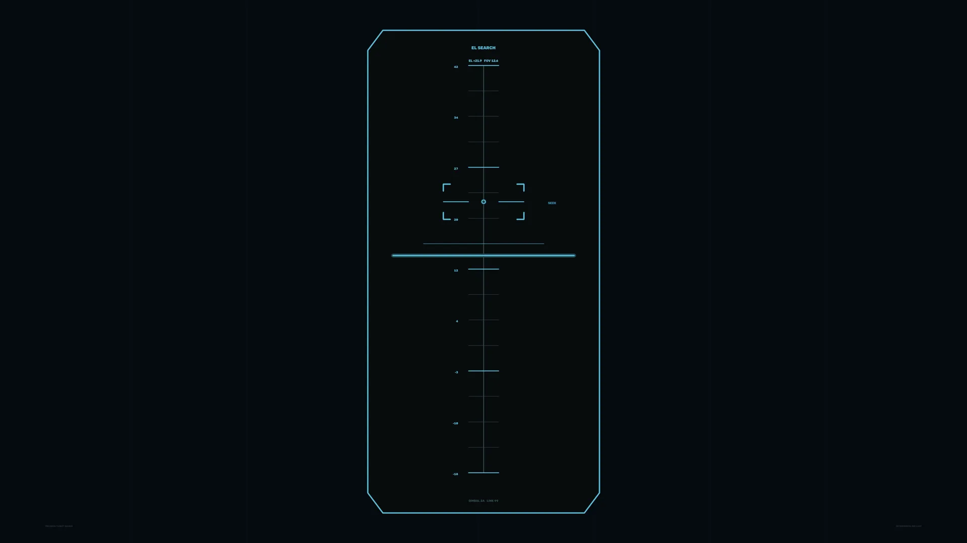 Cyan targeting interface on a black field — free 3840x2160 4K wallpaper image