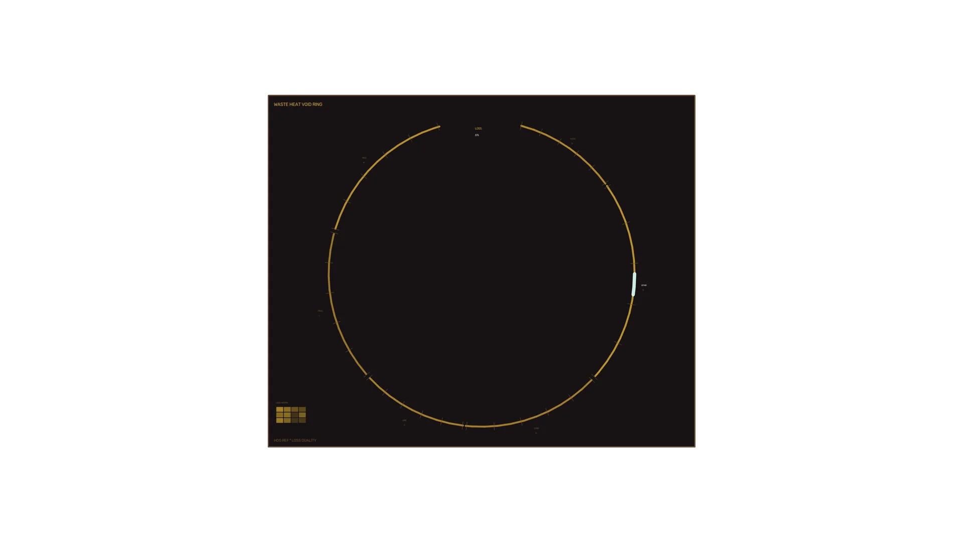 Amber circular data diagram on a dark field — free 3840x2160 4K wallpaper image