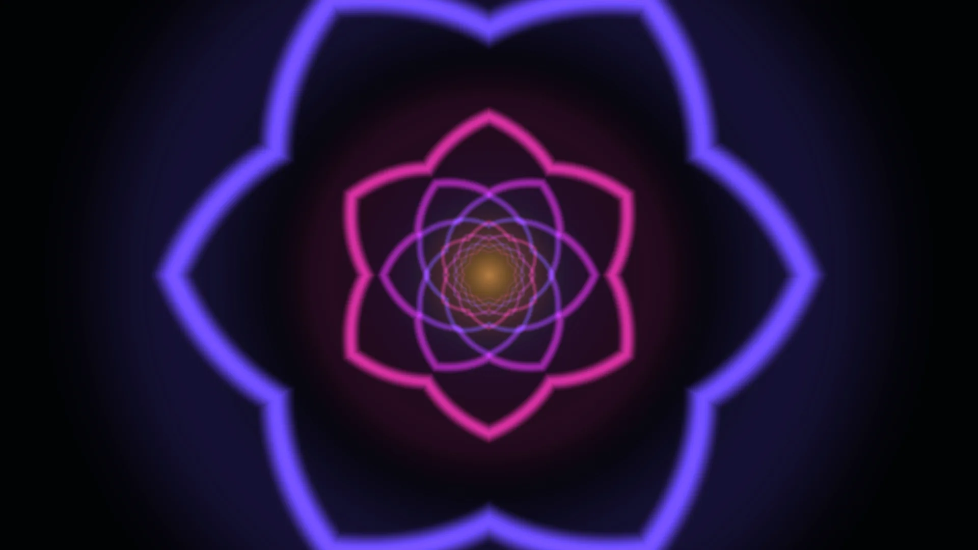Neon orbital petals in violet and magenta — free 3840x2160 4K wallpaper image