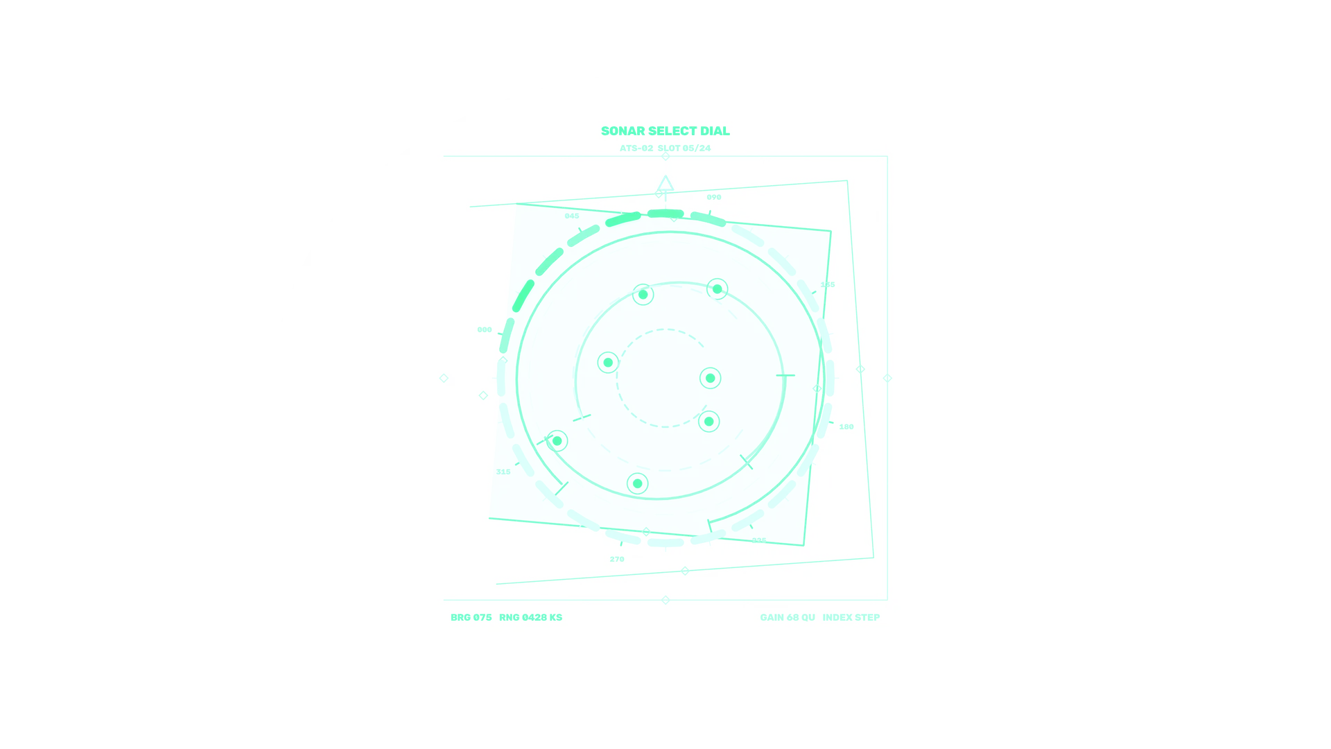 Cyan orbital schematic on a circular white field — free 3840x2160 4K wallpaper image