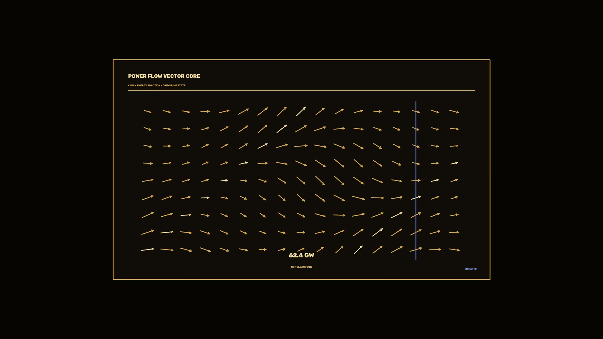 Amber power-flow vector field on black — free 3840x2160 4K wallpaper image