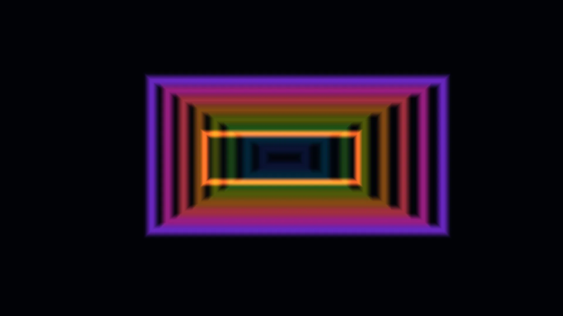 Receding neon rectangles on black — free 3840x2160 4K wallpaper image