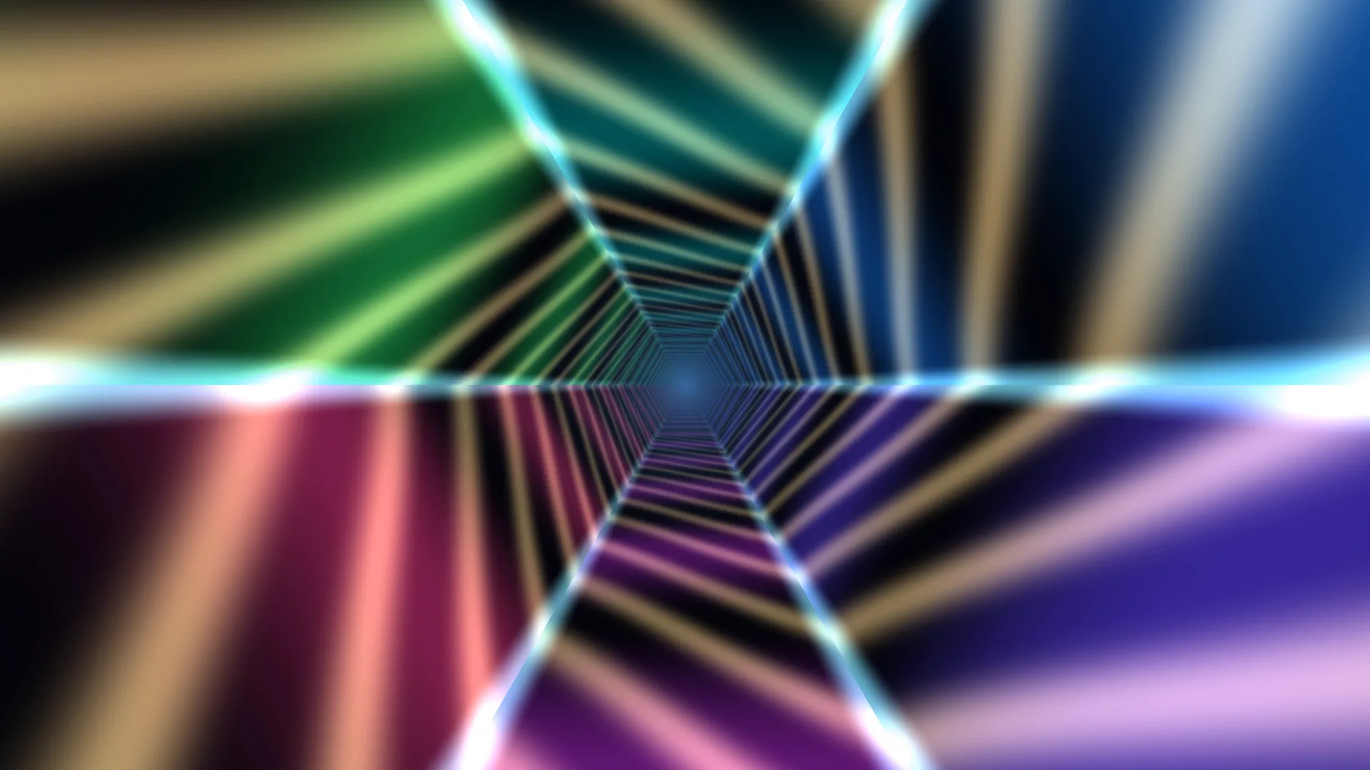 Chromatic geometric tunnel with luminous perspective — free 3840x2160 4K wallpaper image
