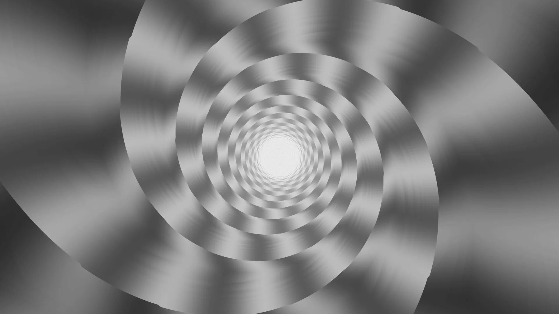 Monochrome concentric spiral with metallic gradients — free 3840x2160 4K wallpaper image