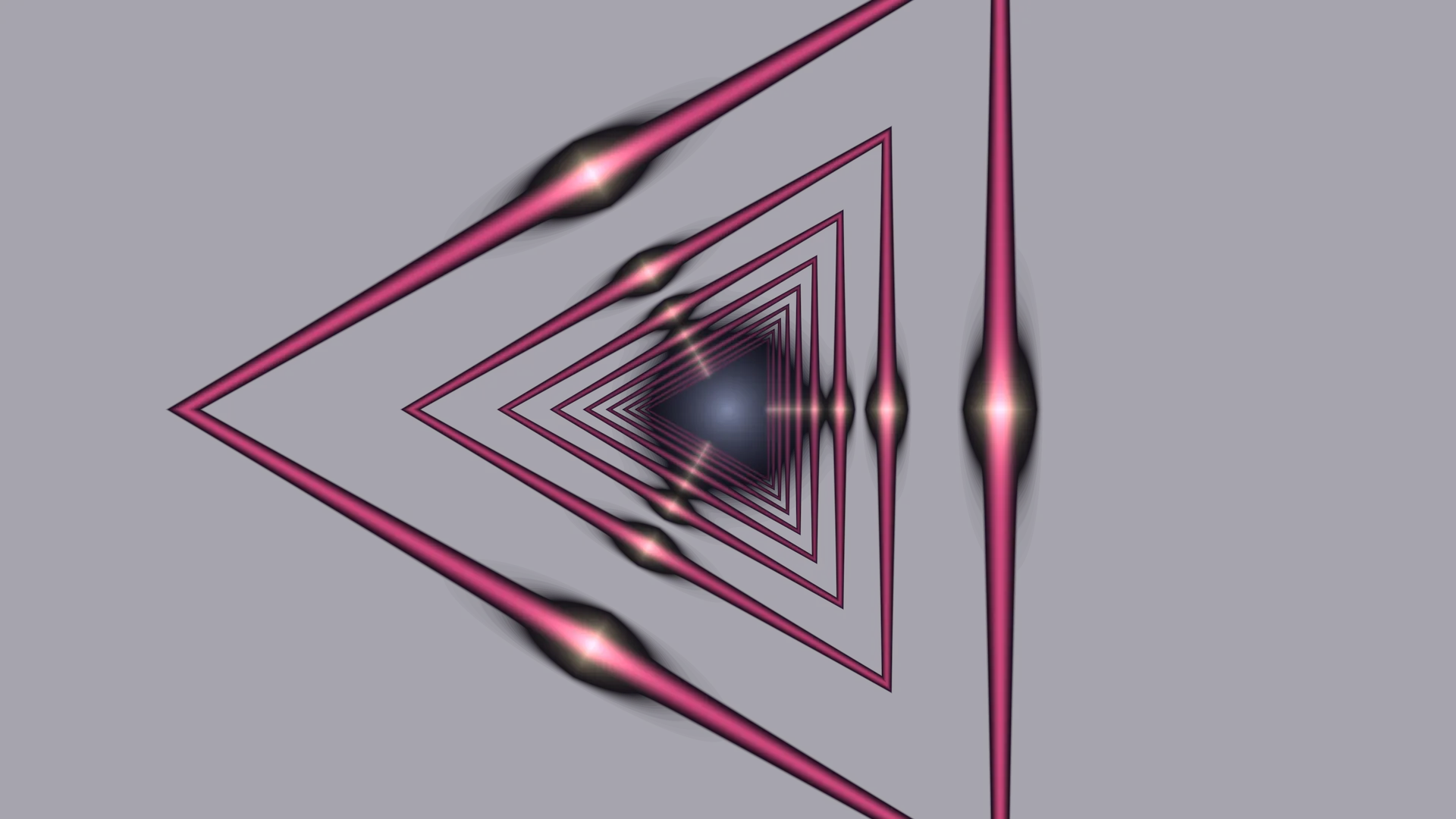 Pink nested triangles in a dark geometric tunnel — free 3840x2160 4K wallpaper image