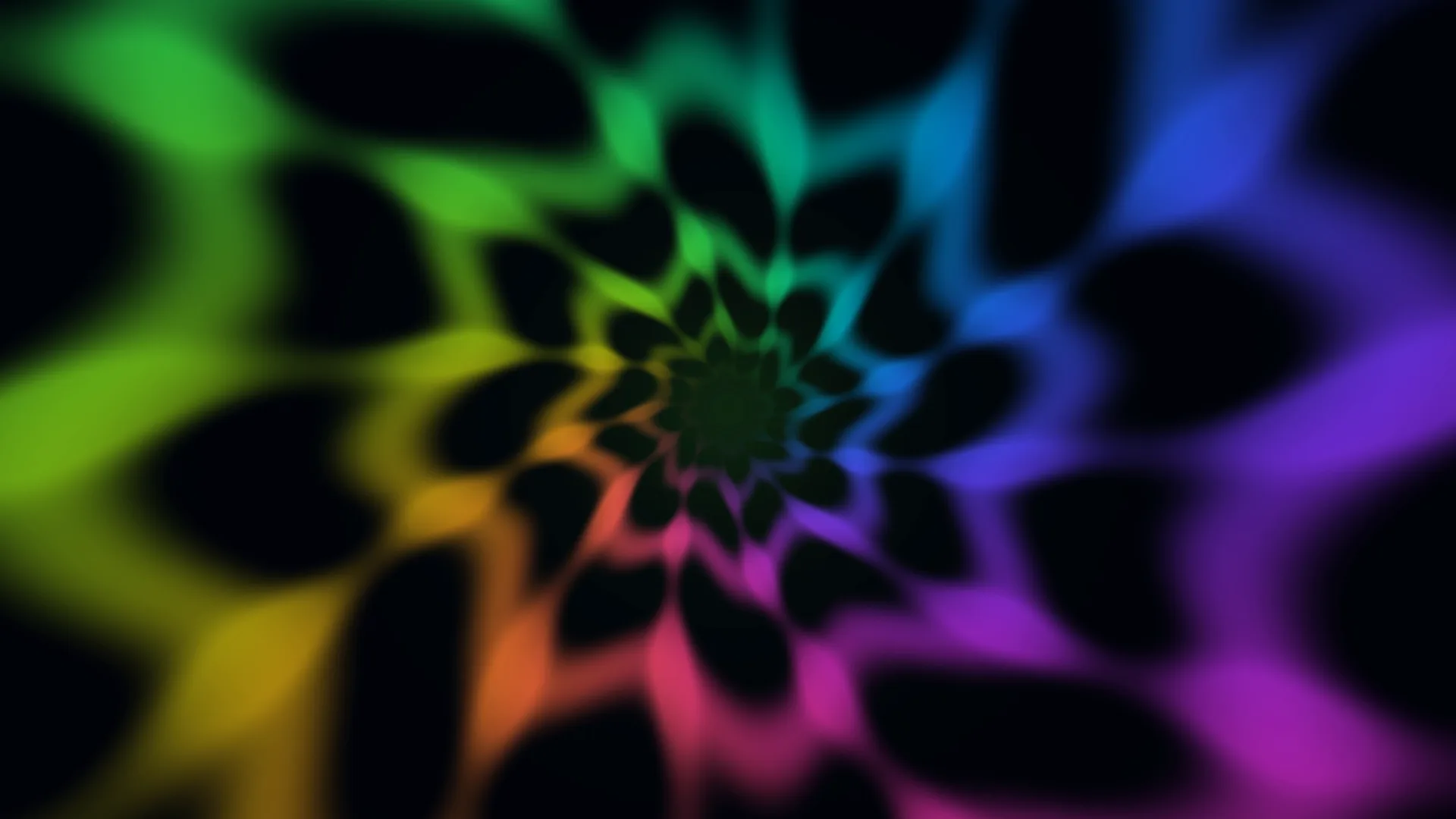 Radial rainbow lattice on a black field — free 3840x2160 4K wallpaper image