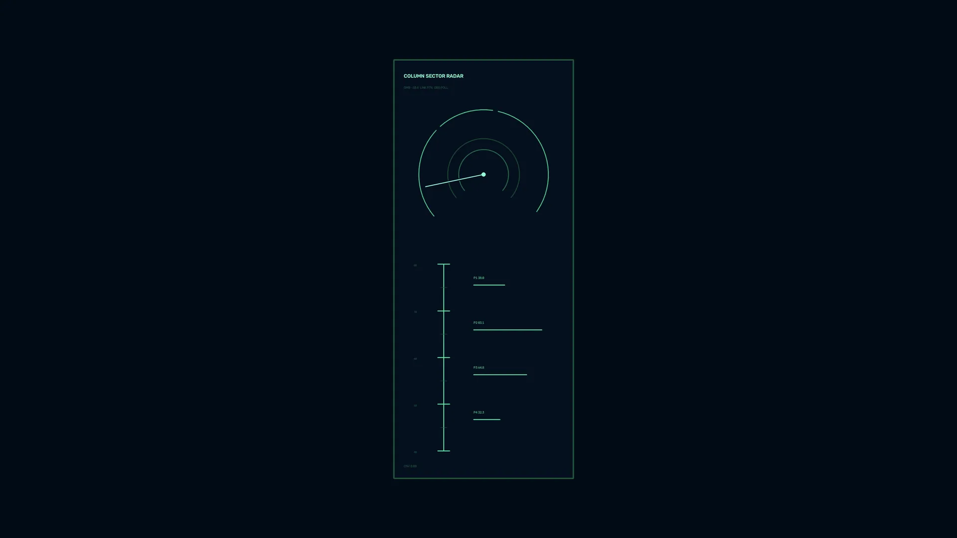 Green radar diagram on a dark navy field — free 3840x2160 4K wallpaper image