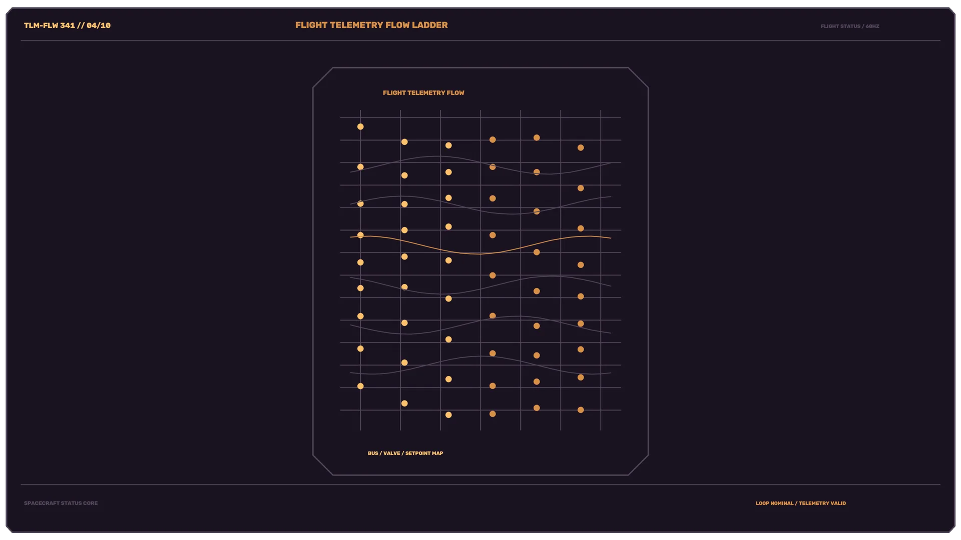 Flight telemetry grid with amber signal points — free 3840x2160 4K wallpaper image