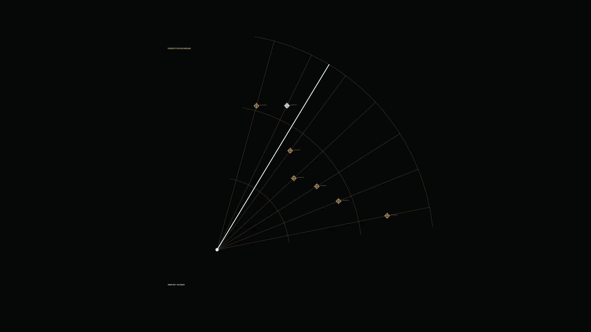Dark radar sector with orbital target markers — free 3840x2160 4K wallpaper image