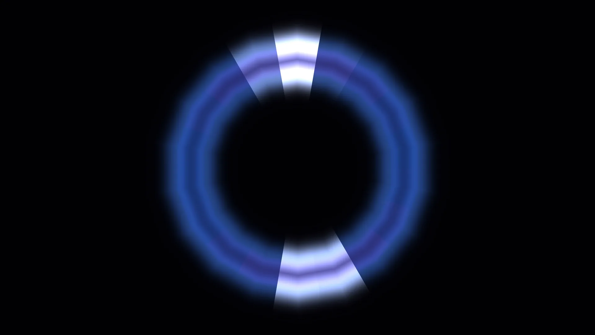 Blue luminous ring with segmented radial beams — free 3840x2160 4K wallpaper image