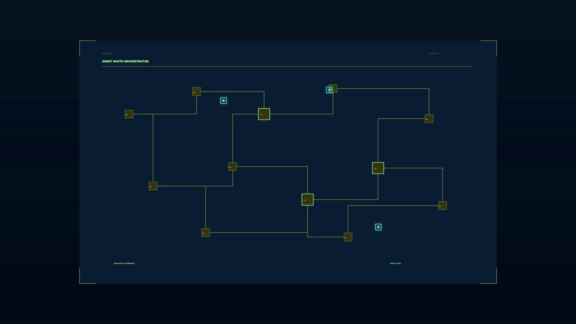 Agent route orchestration network diagram — free 3840x2160 4K wallpaper image
