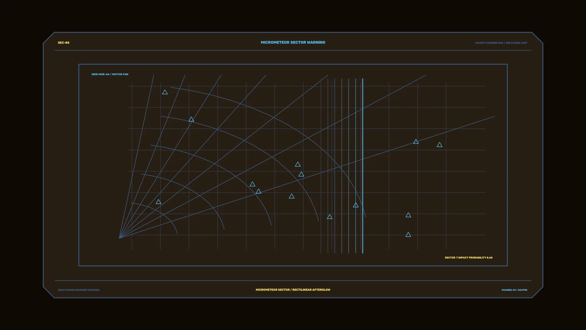 Micrometeor sector warning vector diagram — free 3840x2160 4K wallpaper image