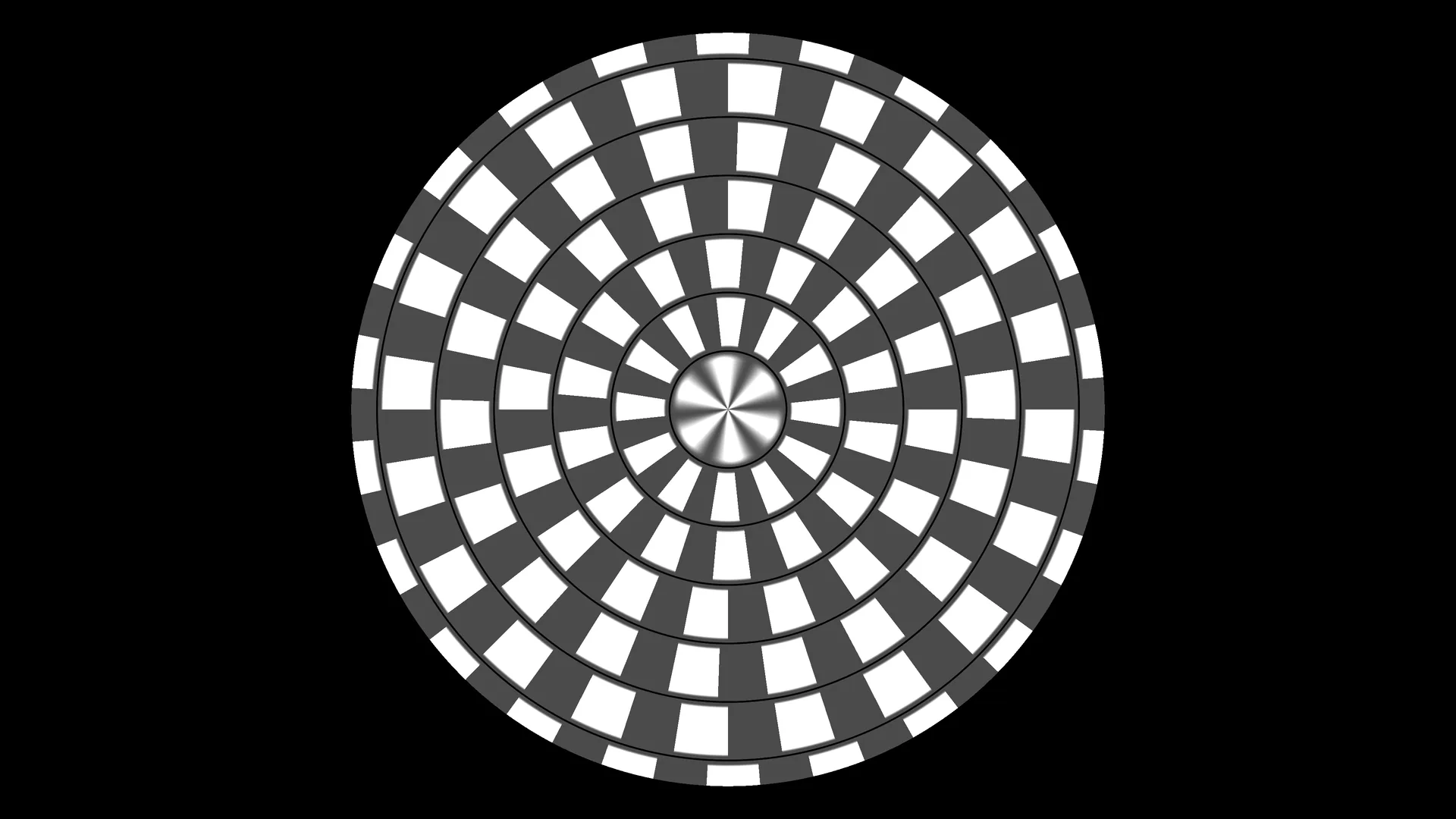 Concentric radial checkerboard with metallic center — free 3840x2160 4K wallpaper image