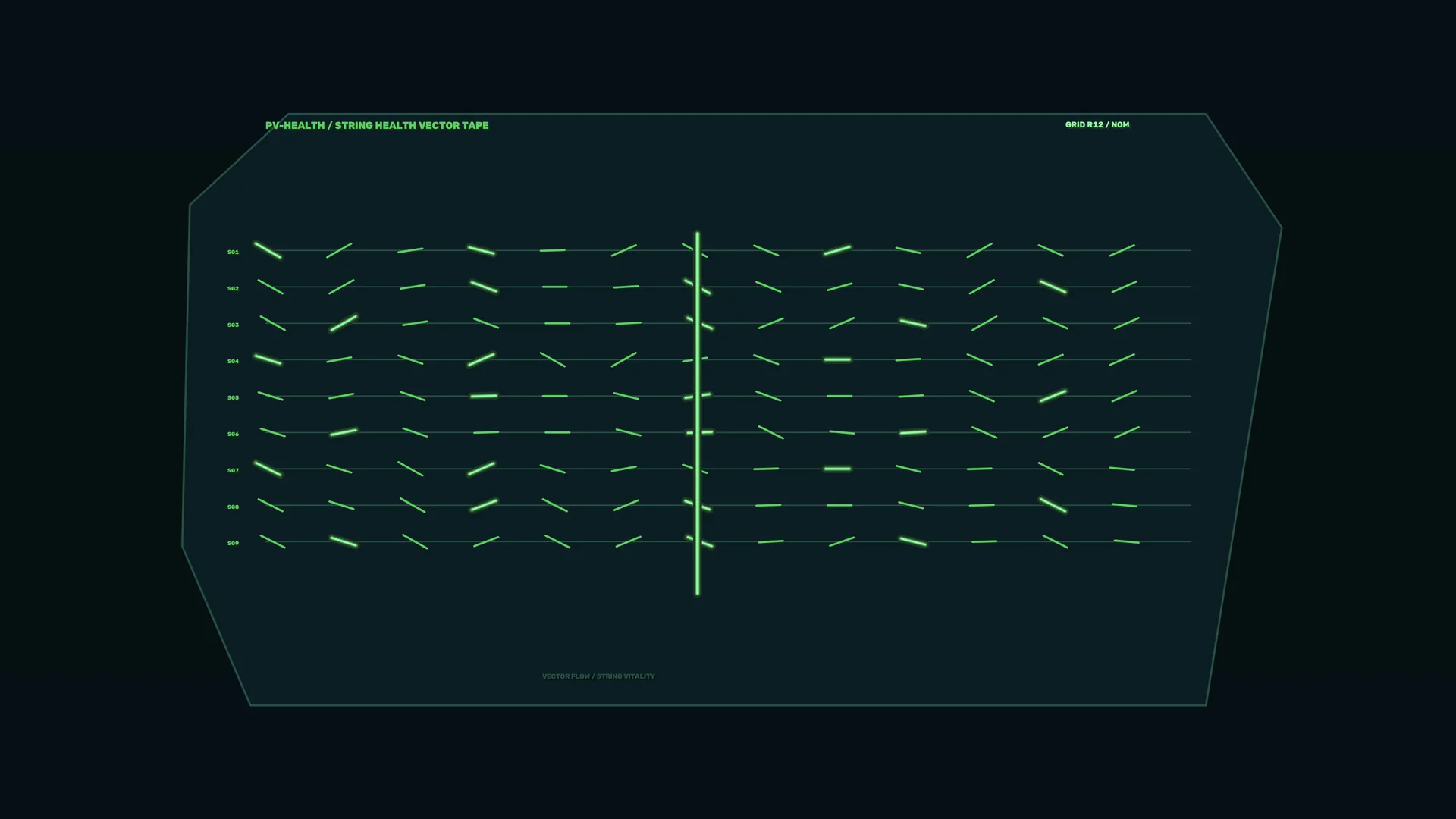 Neon vector grid with central green axis — free 3840x2160 4K wallpaper image