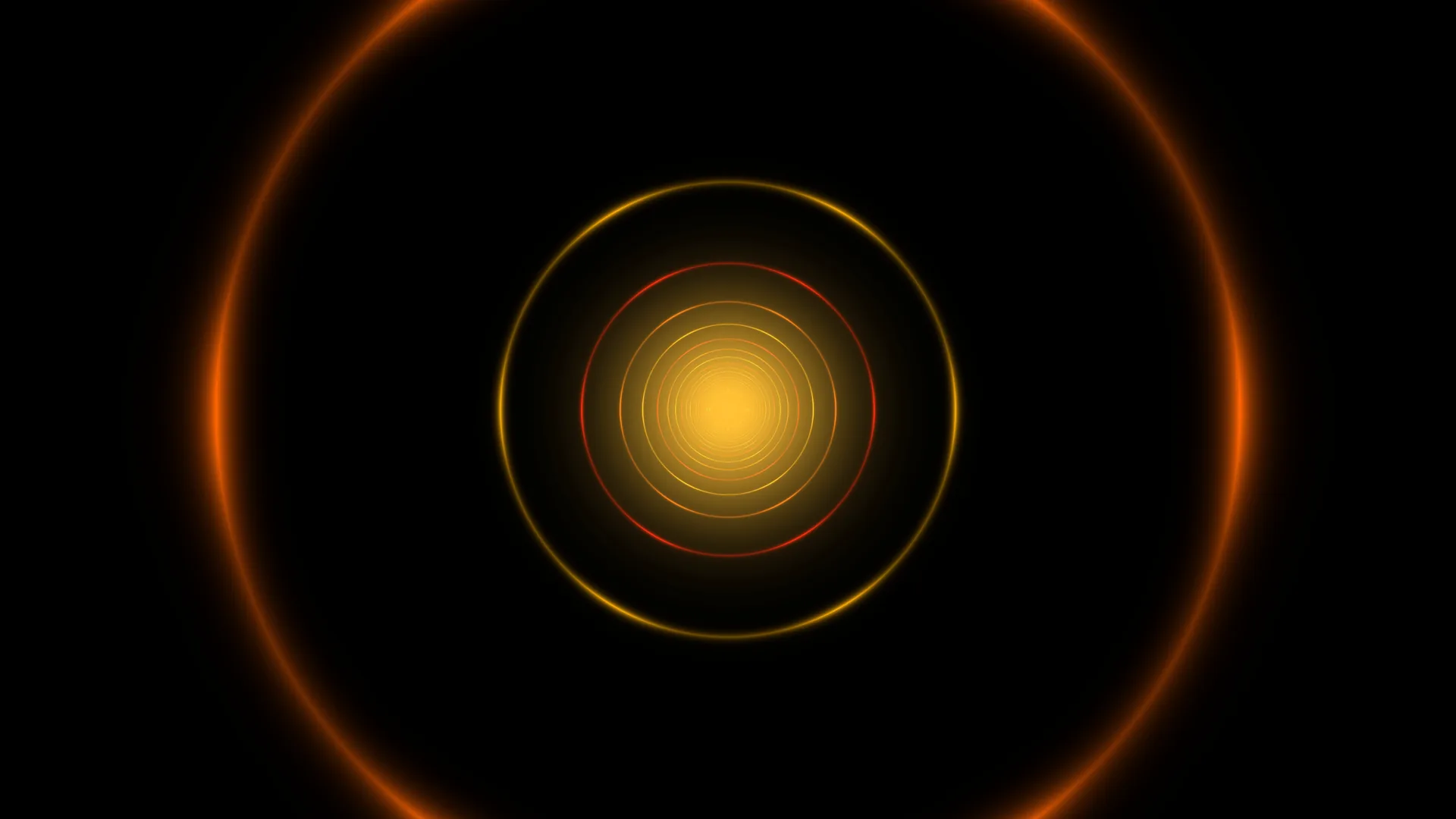 Concentric amber rings on a black field — free 3840x2160 4K wallpaper image