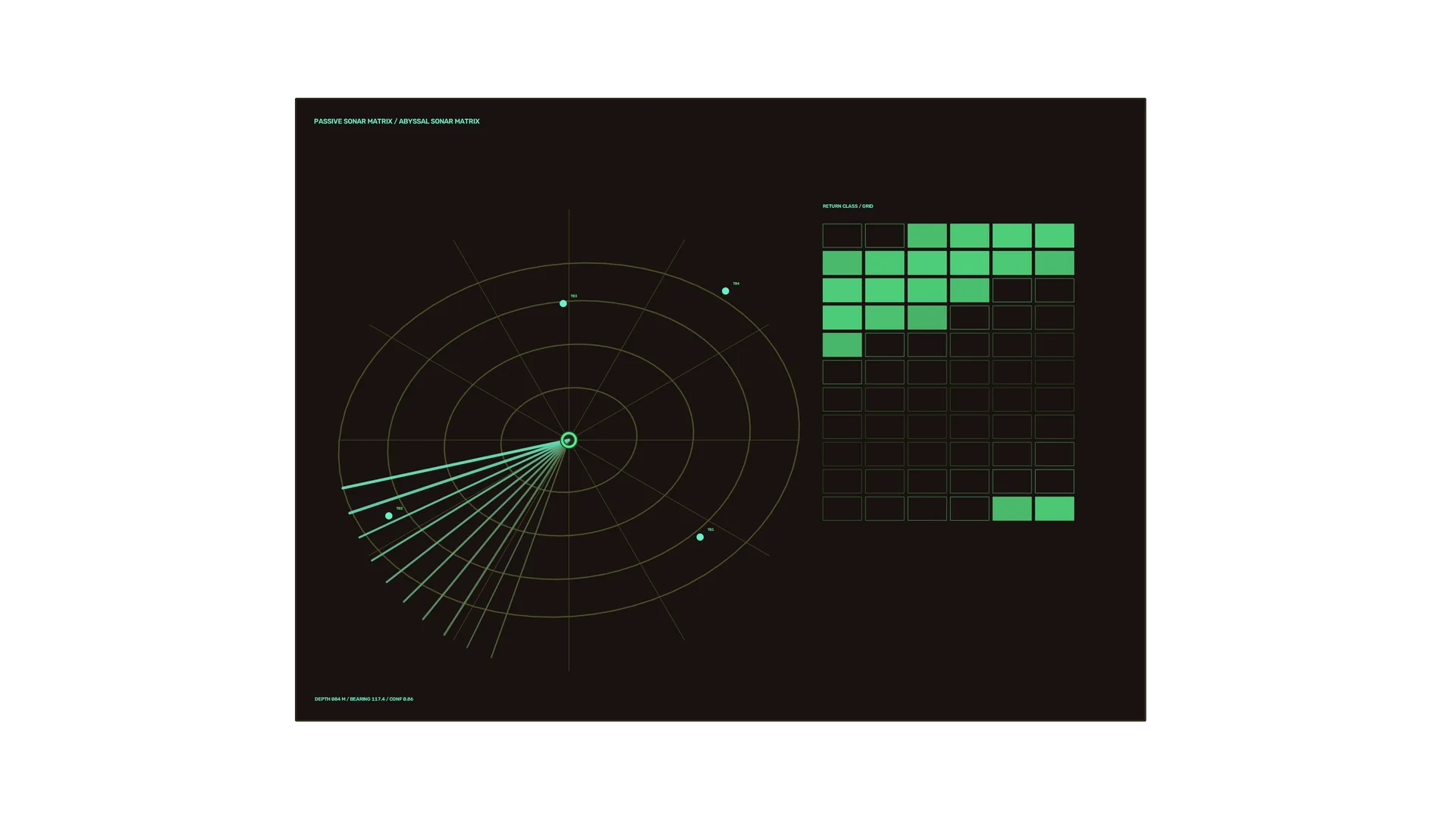 Neon sonar matrix with radial signal geometry — free 3840x2160 4K wallpaper image