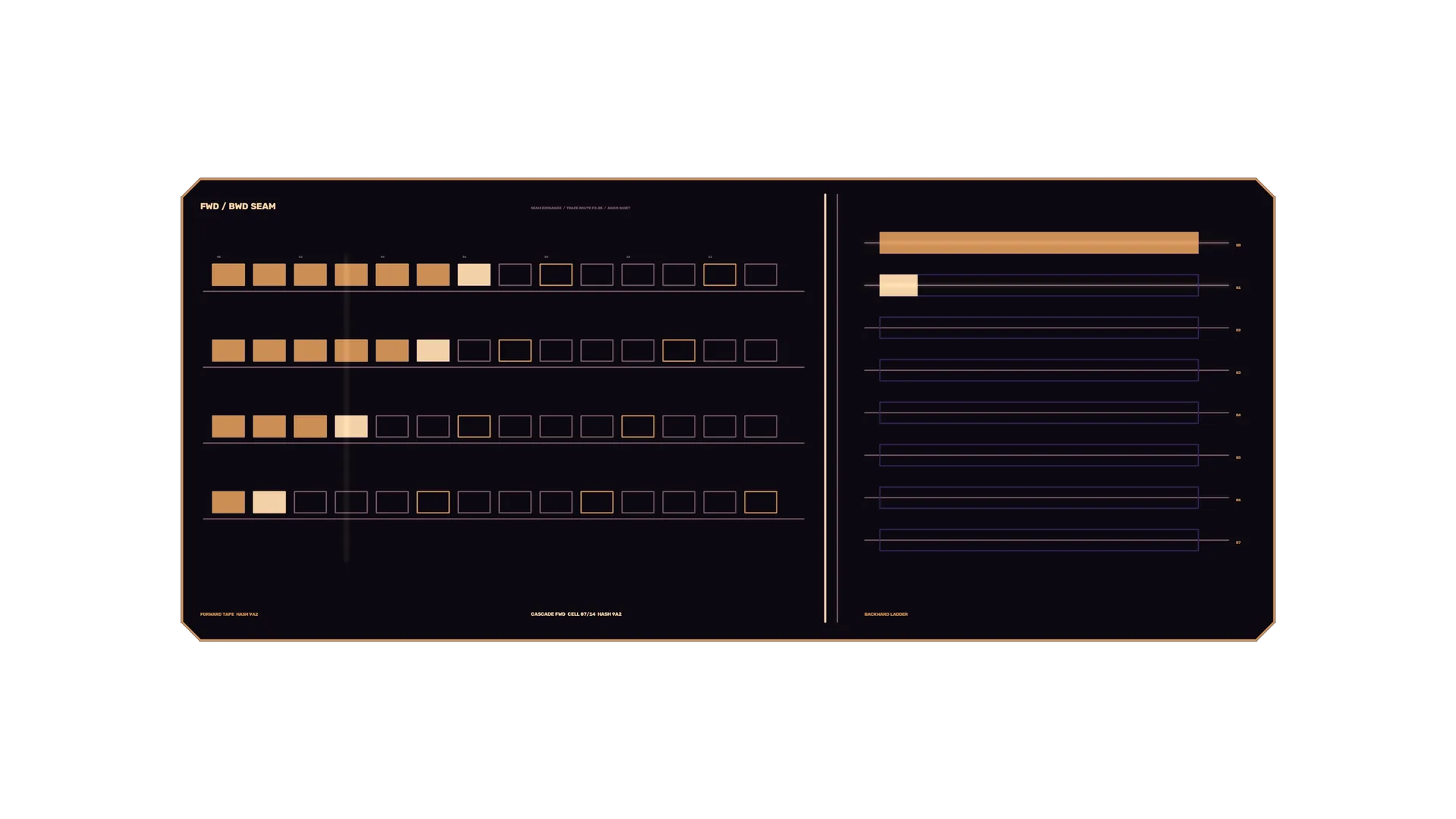 Copper schematic grid on a dark technical panel — free 3840x2160 4K wallpaper image