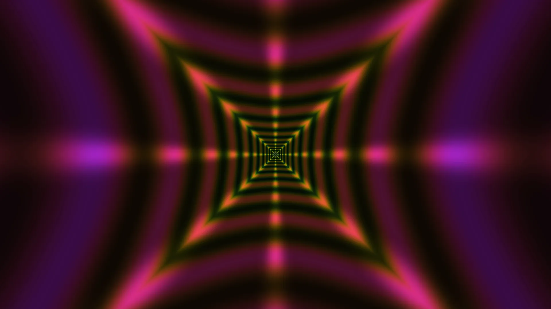 Concentric neon square tunnel in magenta and green — free 3840x2160 4K wallpaper image