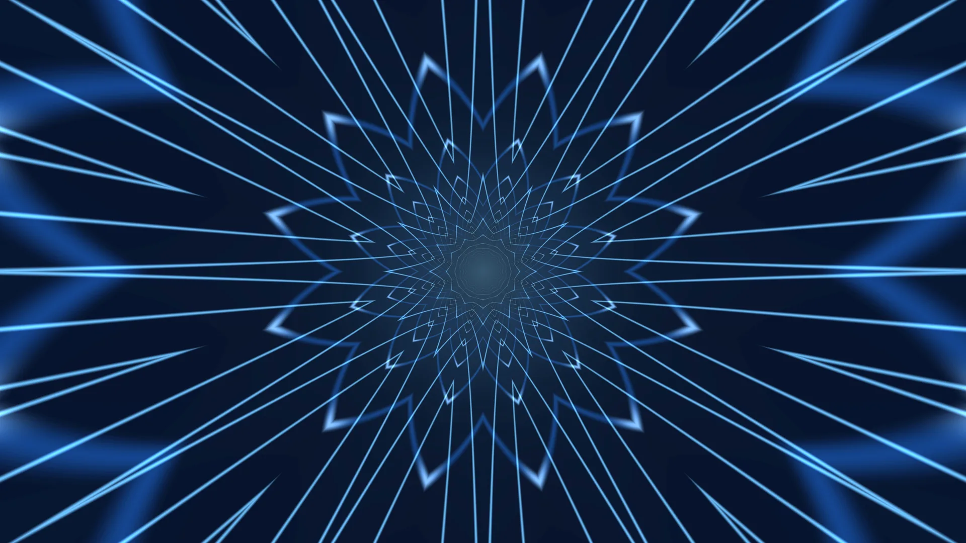 Blue radial geometric light burst — free 3840x2160 4K wallpaper image