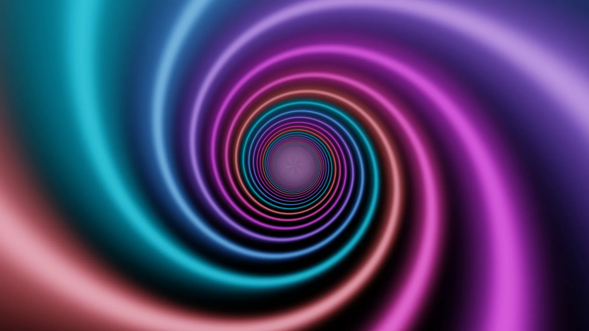 Concentric neon rings in a deep optical spiral — free 3840x2160 4K wallpaper image