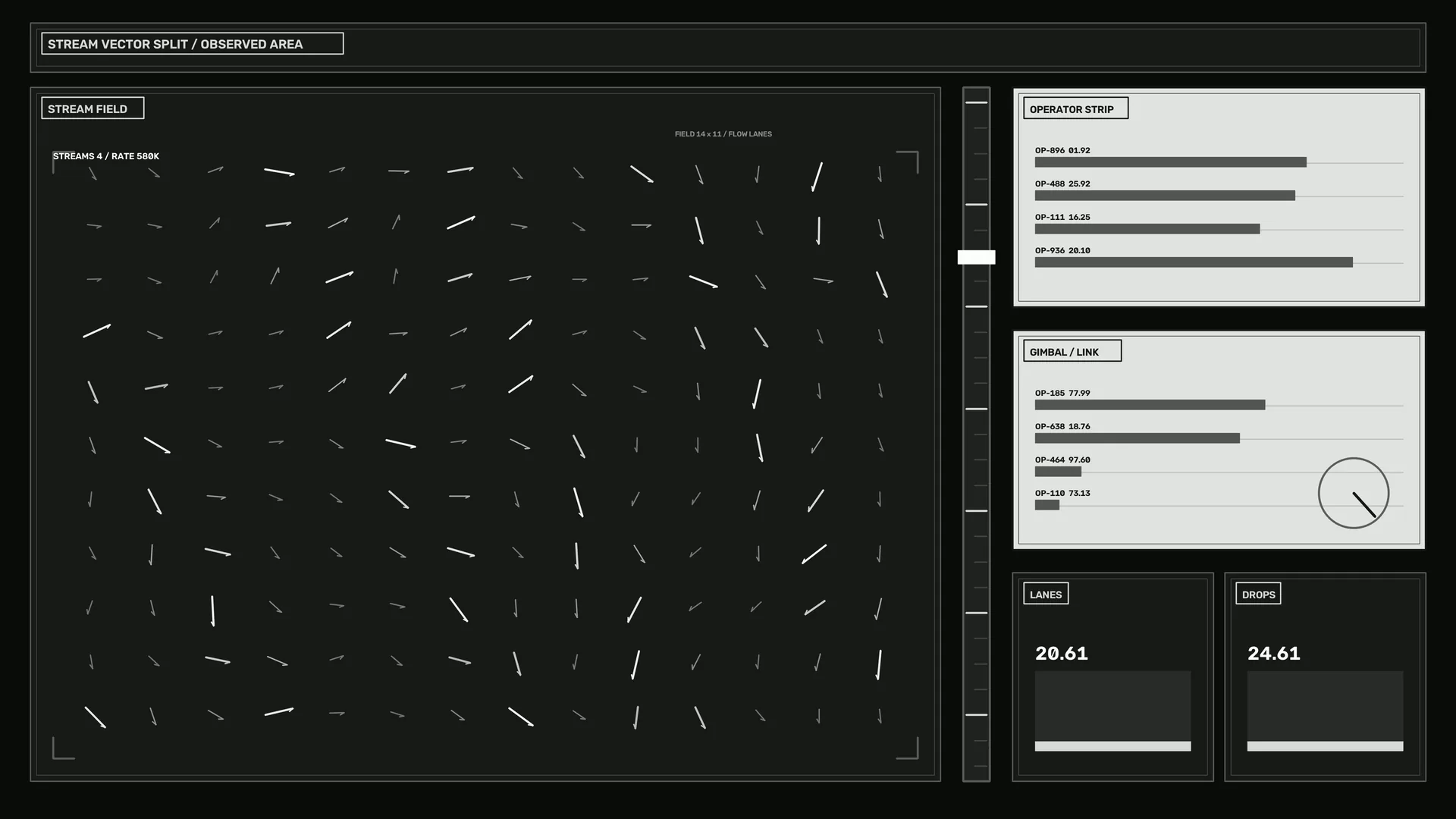 Monochrome Vector Stream Control Interface — free 3840x2160 4K wallpaper image