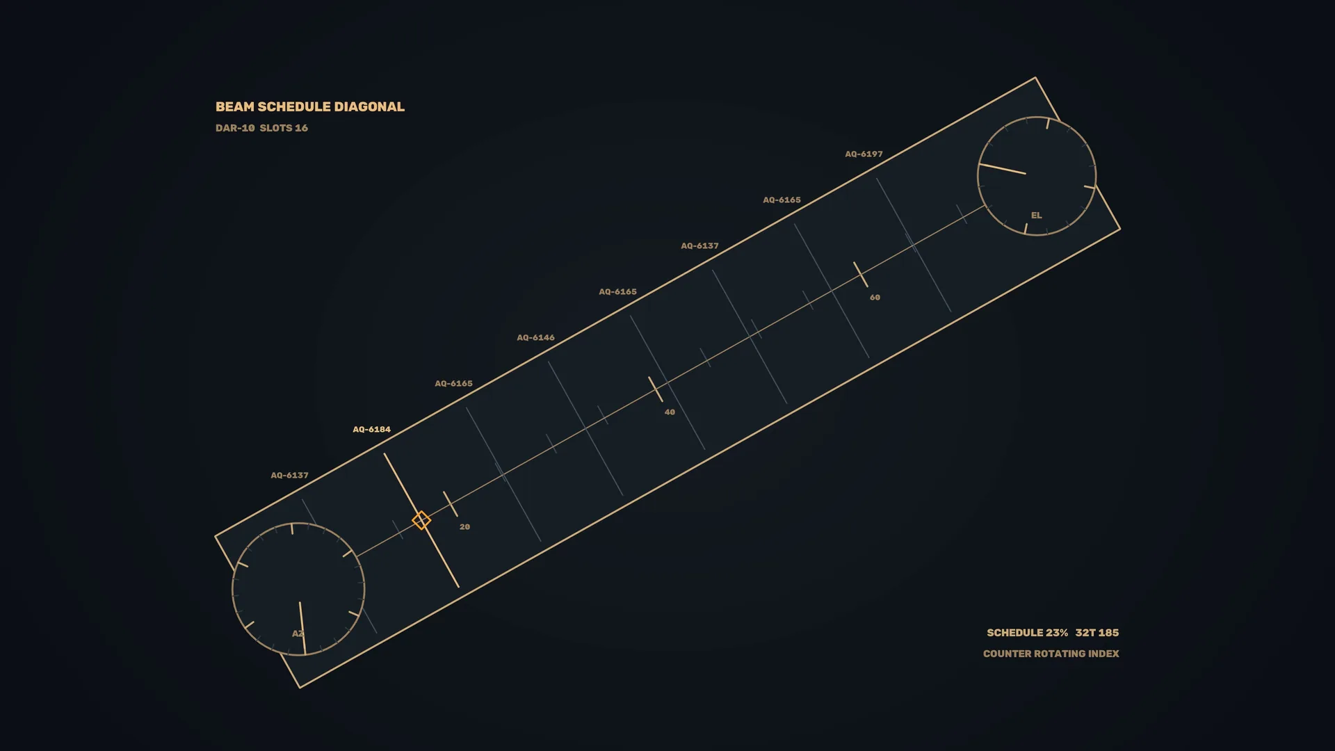 Diagonal Beam Schedule Technical Diagram — free 3840x2160 4K wallpaper image