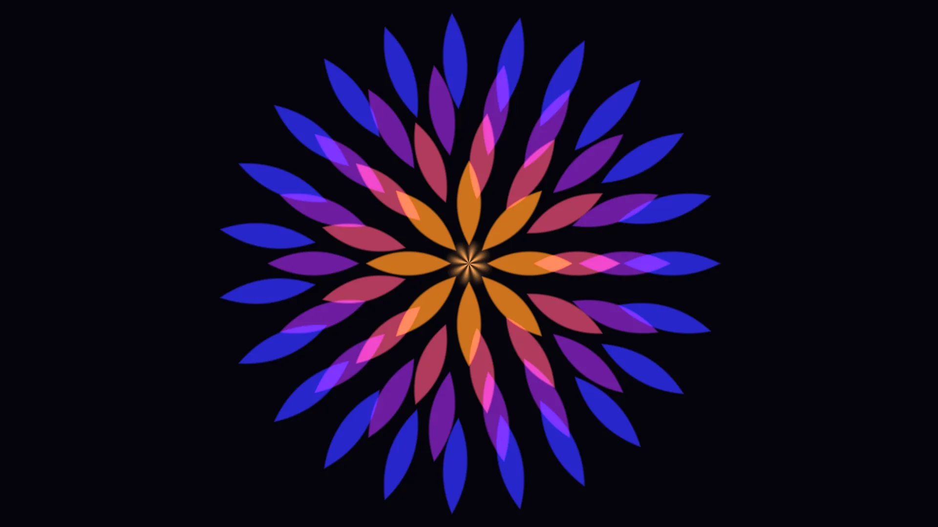 Radial petal geometry in blue and violet — free 3840x2160 4K wallpaper image