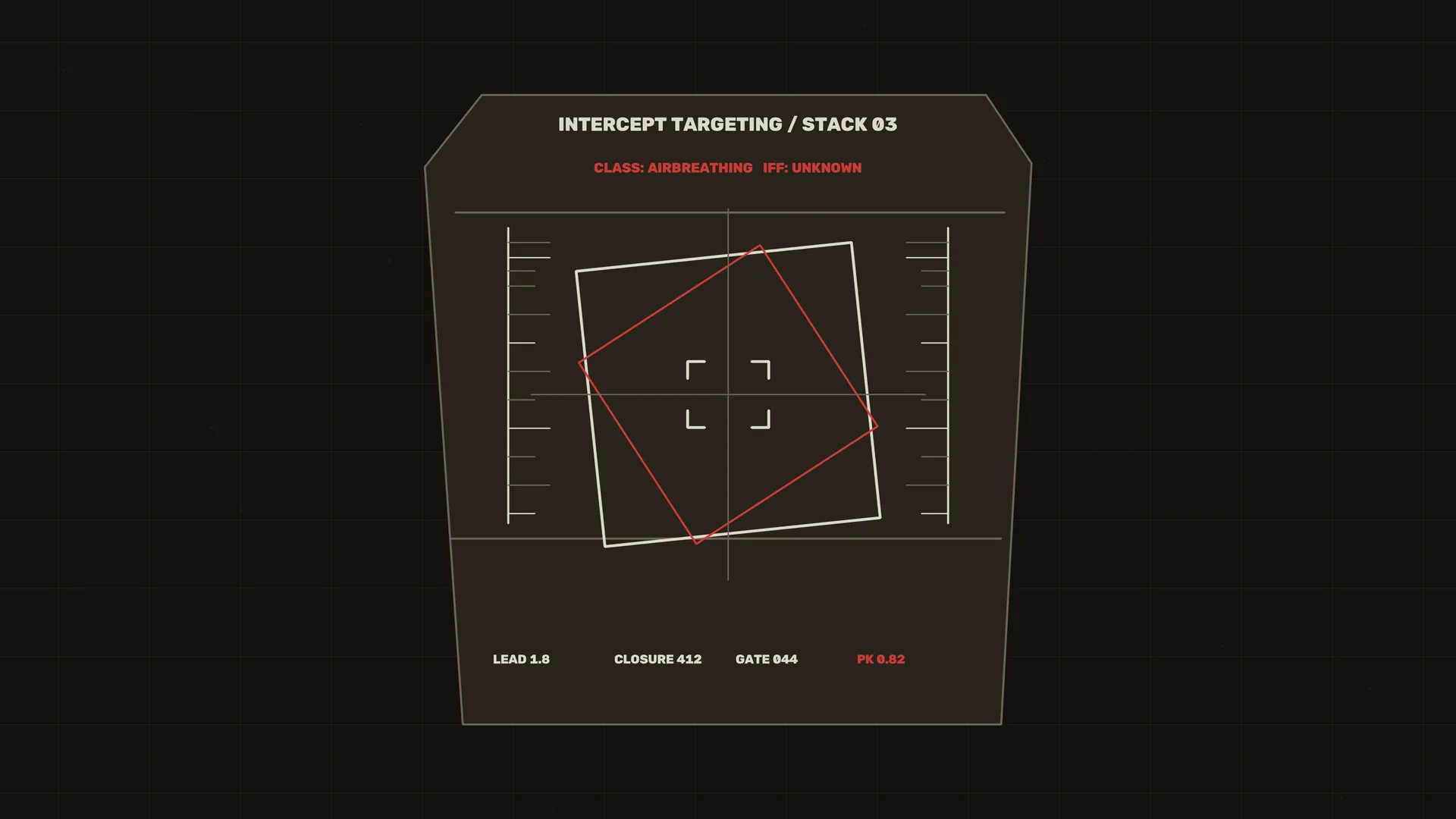 Intercept targeting grid with red tracking geometry — free 3840x2160 4K wallpaper image