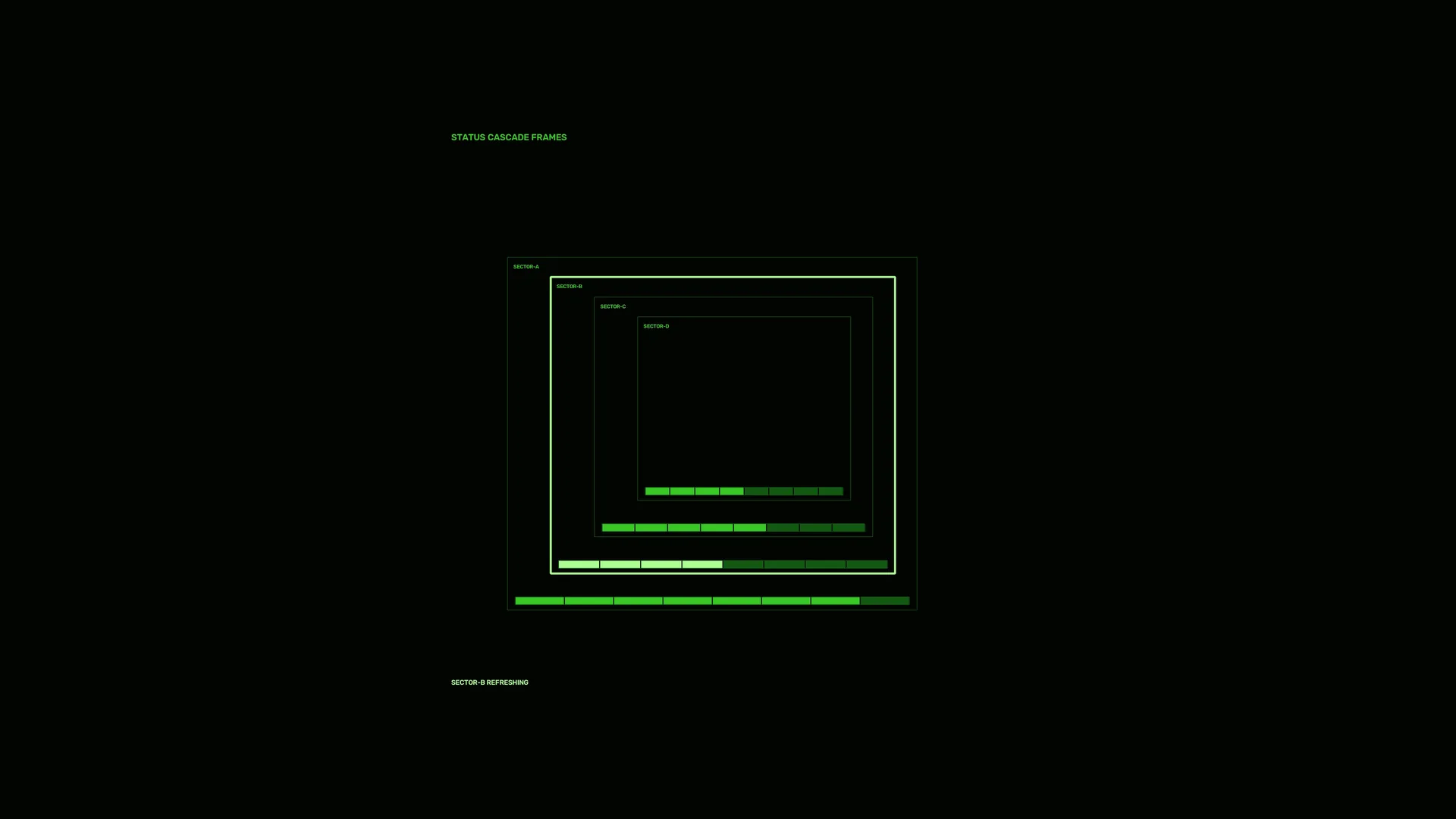 Green nested sector interface on black — free 3840x2160 4K wallpaper image