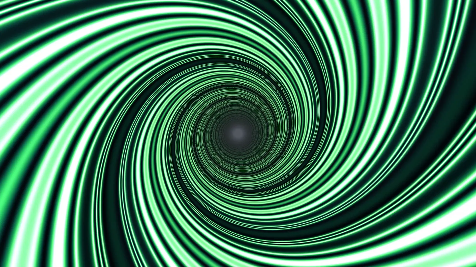 Concentric neon green spiral on black — free 3840x2160 4K wallpaper image