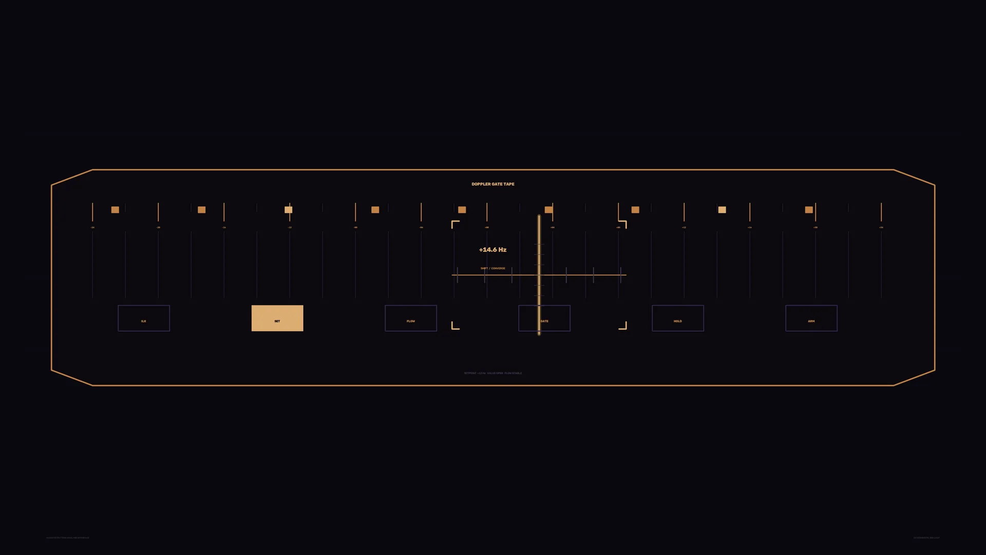 Doppler gate tape interface in amber geometry — free 3840x2160 4K wallpaper image