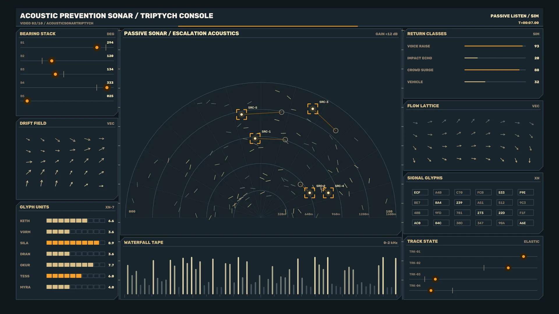 Acoustic Sonar Console with Radial Signal Map — free 3840x2160 4K wallpaper image