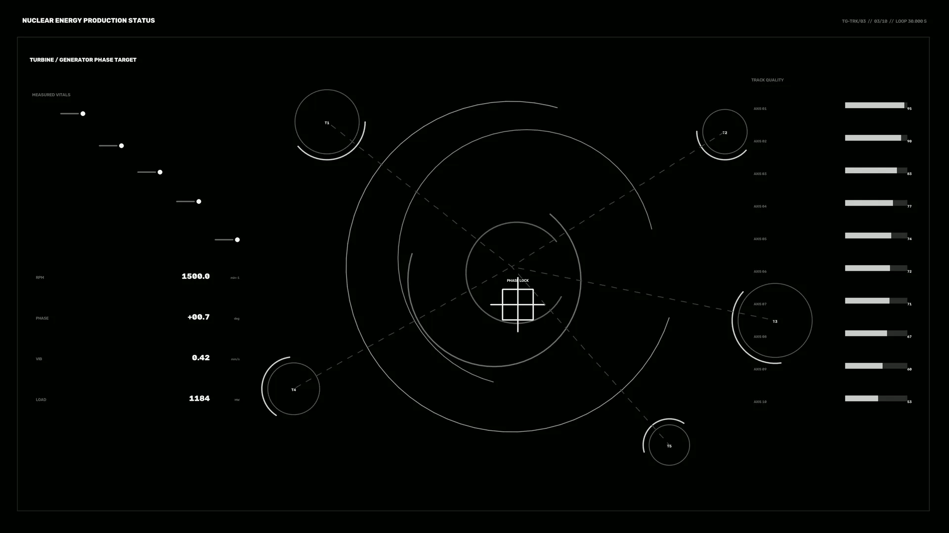 Monochrome turbine phase control interface — free 3840x2160 4K wallpaper image